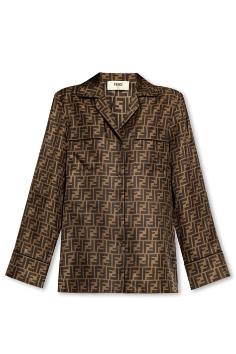 fendi brown silk shirt|fendi shirts for women.